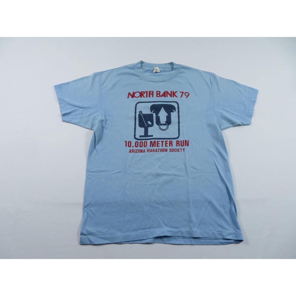 North Bank Coors Beer Marathon 1979 Blue T-Shirt Double Sided Sz M